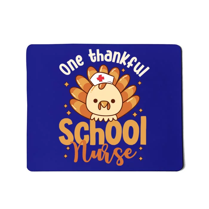 One Thankful Nurse Turkey Leopard Thanksgiving School Nurse Funny Gift Mousepad