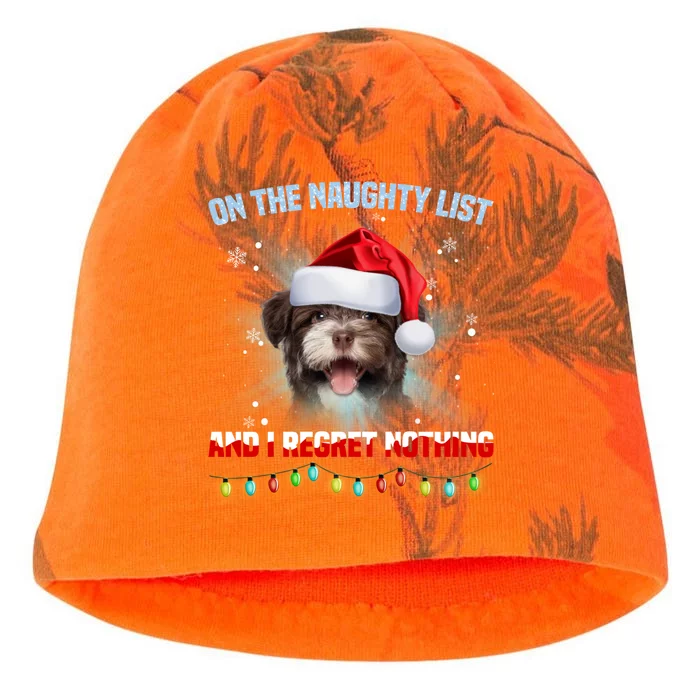 On The Naughty List And I Regret Nothing Havanese Christmas Gift Kati - Camo Knit Beanie