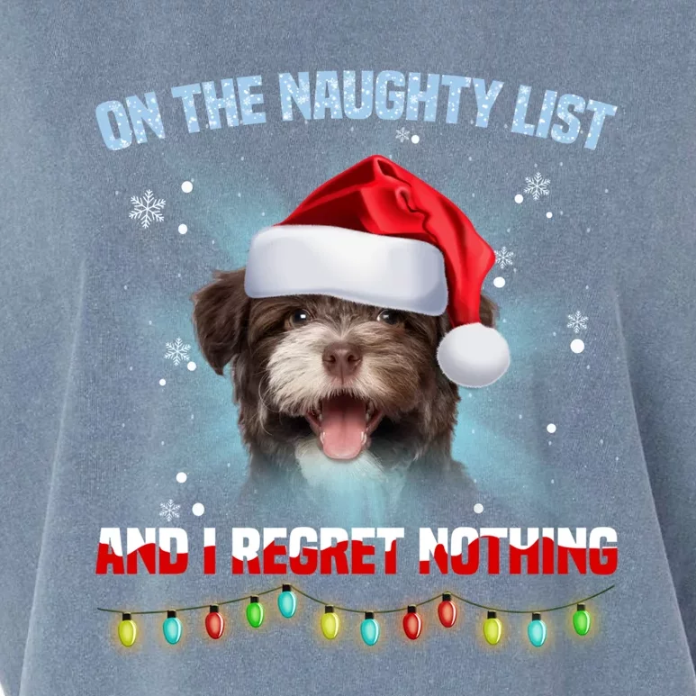 On The Naughty List And I Regret Nothing Havanese Christmas Gift Garment-Dyed Women's Muscle Tee