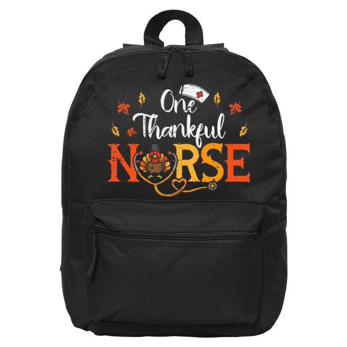 One Thankful Nurse Turkey Thanksgiving Scrub Top Fall 16 in Basic Backpack