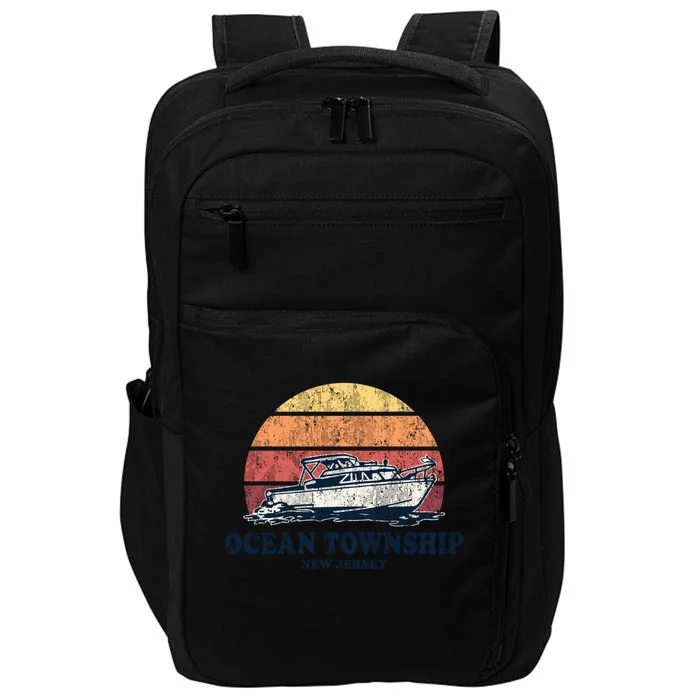 Ocean Township Nj Vintage Boating 70s Retro Boat Design Cute Gift Impact Tech Backpack