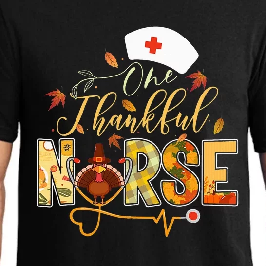 One Thankful Nurse Thanksgiving Turkey Day Nurse Gift Pajama Set