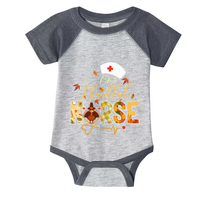 One Thankful Nurse Thanksgiving Turkey Day Nurse Gift Infant Baby Jersey Bodysuit