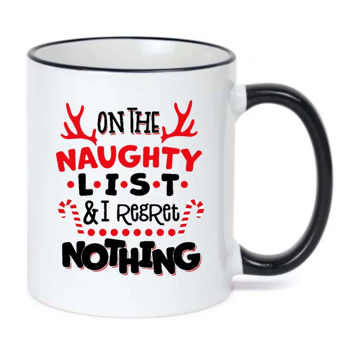 On The Naughty List I Regret Nothing Black Color Changing Mug