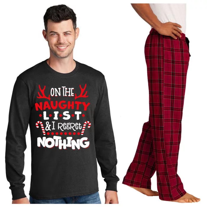 On The Naughty List I Regret Nothing Long Sleeve Pajama Set