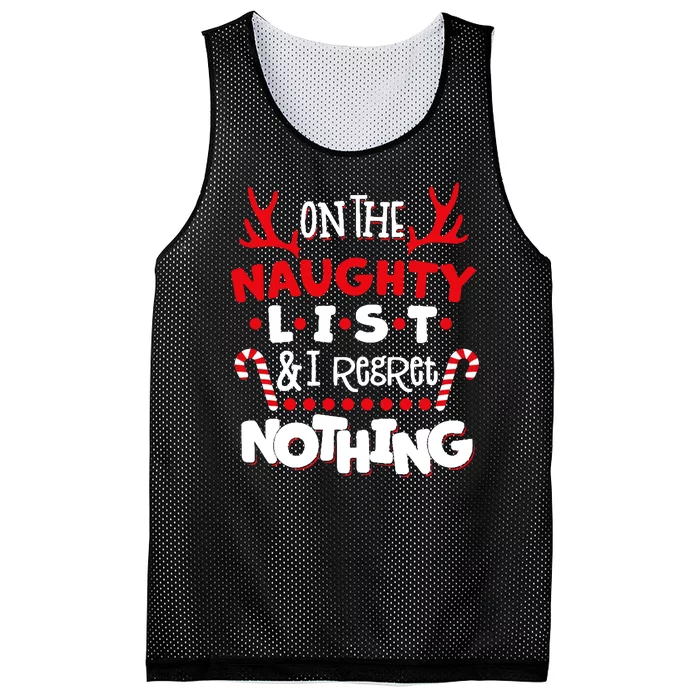 On The Naughty List I Regret Nothing Mesh Reversible Basketball Jersey Tank