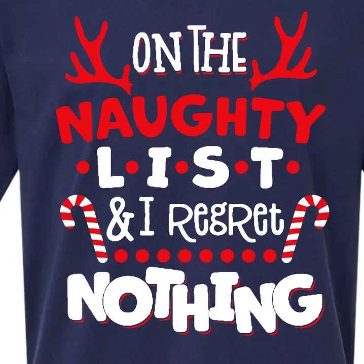 On The Naughty List I Regret Nothing Sueded Cloud Jersey T-Shirt