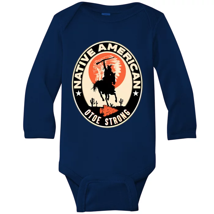 Otoe Tribe Native American Pride Art Deco Logo Gift Baby Long Sleeve Bodysuit