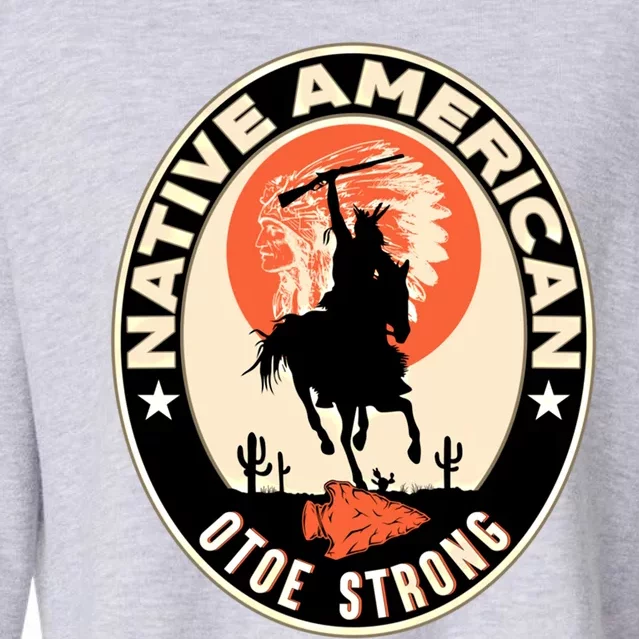 Otoe Tribe Native American Pride Art Deco Logo Gift Cropped Pullover Crew