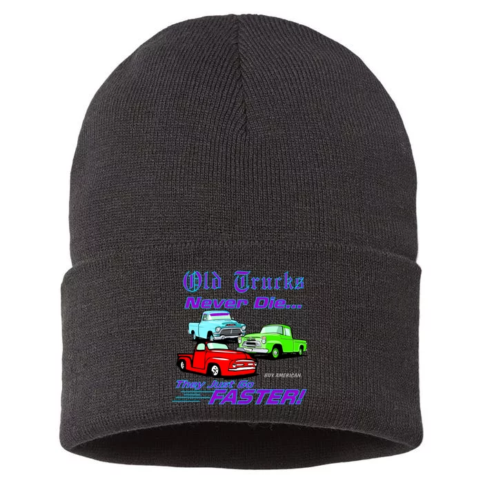 Old Trucks Never Die They Just Go Faster Sustainable Knit Beanie