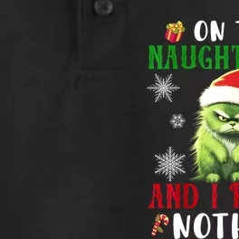 On The Naughty List And I Regret Nothing Cat Christmas Lover Dry Zone Grid Performance Polo