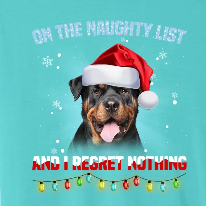 On The Naughty List And Rottweiler Santa Hat Christmas Gift ChromaSoft Performance T-Shirt