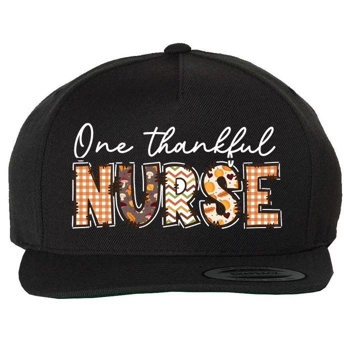 One Thankful Nurse Thanksgiving Wool Snapback Cap