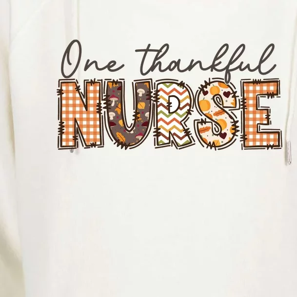 One Thankful Nurse Thanksgiving Womens Funnel Neck Pullover Hood