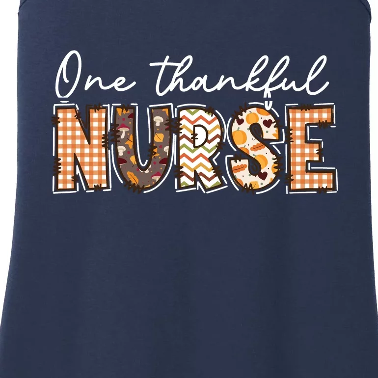 One Thankful Nurse Thanksgiving Ladies Essential Tank