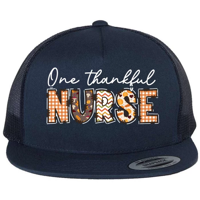 One Thankful Nurse Thanksgiving Flat Bill Trucker Hat