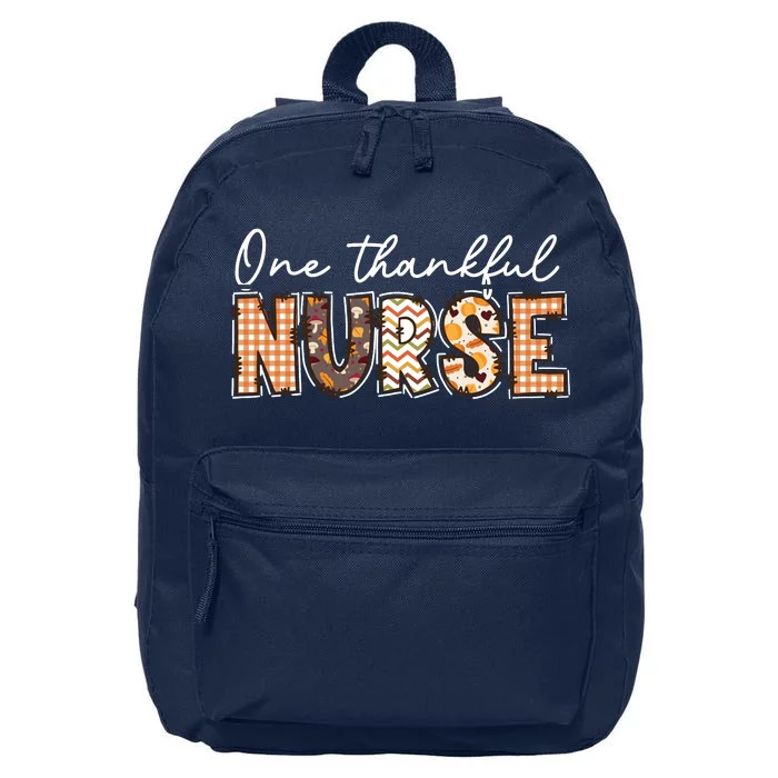 One Thankful Nurse Thanksgiving 16 in Basic Backpack