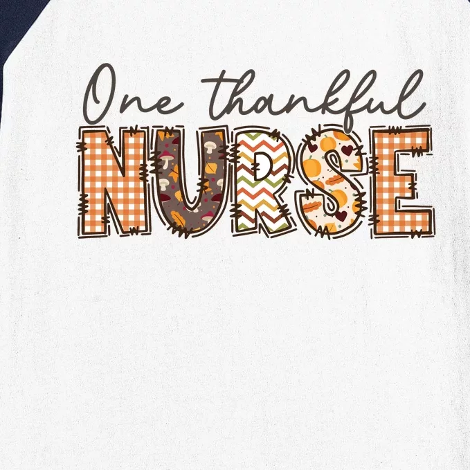 One Thankful Nurse Thanksgiving Baseball Sleeve Shirt