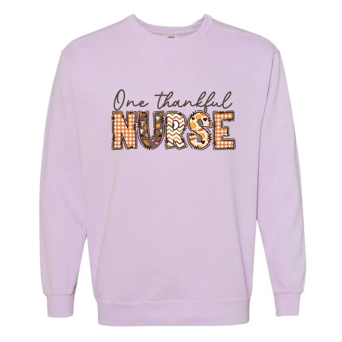 One Thankful Nurse Thanksgiving Garment-Dyed Sweatshirt