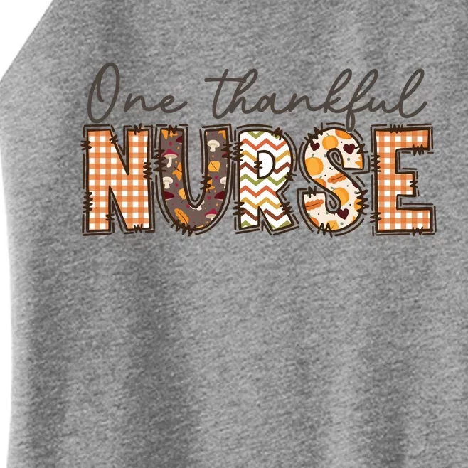 One Thankful Nurse Thanksgiving Women’s Perfect Tri Rocker Tank