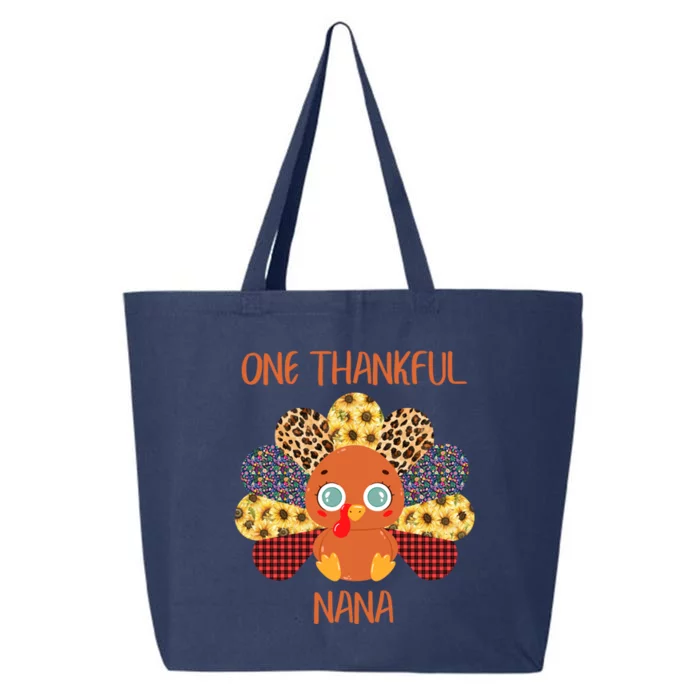 One Thankful Nana Turkey Grandma Family Thanksgiving Day Gift 25L Jumbo Tote