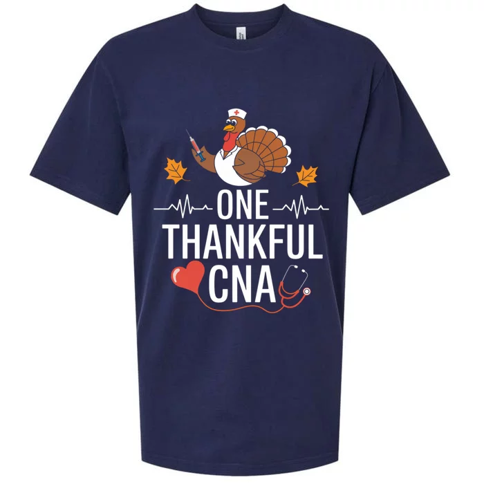 One Thankful Nurse Turkey Thanksgiving Scrub Top Fall Cool Gift Sueded Cloud Jersey T-Shirt