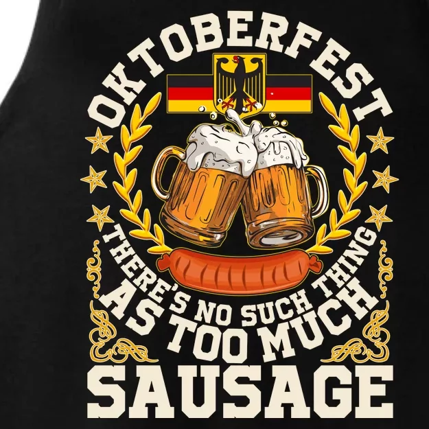 Oktoberfest There's No Such Thing As Too Much Sausage Ladies Tri-Blend Wicking Tank