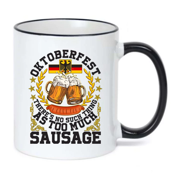 Oktoberfest There's No Such Thing As Too Much Sausage Black Color Changing Mug