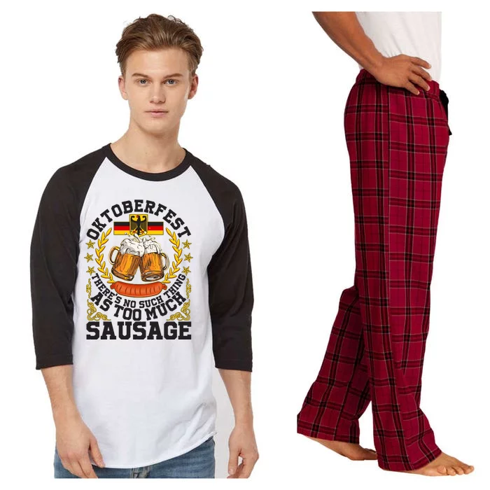 Oktoberfest There's No Such Thing As Too Much Sausage Raglan Sleeve Pajama Set