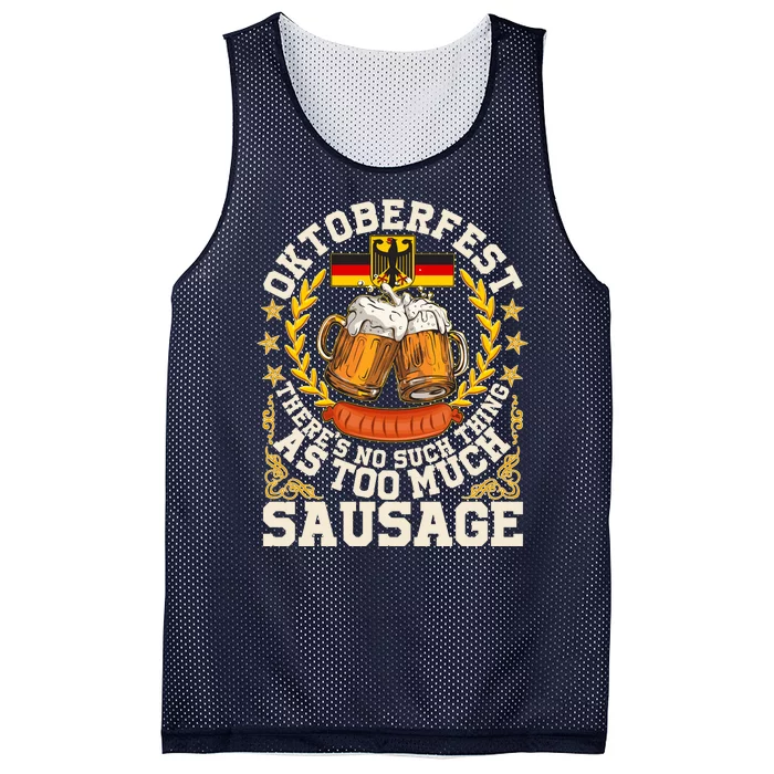 Oktoberfest There's No Such Thing As Too Much Sausage Mesh Reversible Basketball Jersey Tank