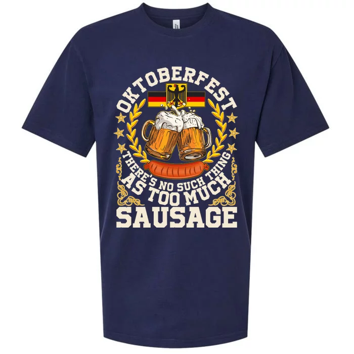 Oktoberfest There's No Such Thing As Too Much Sausage Sueded Cloud Jersey T-Shirt