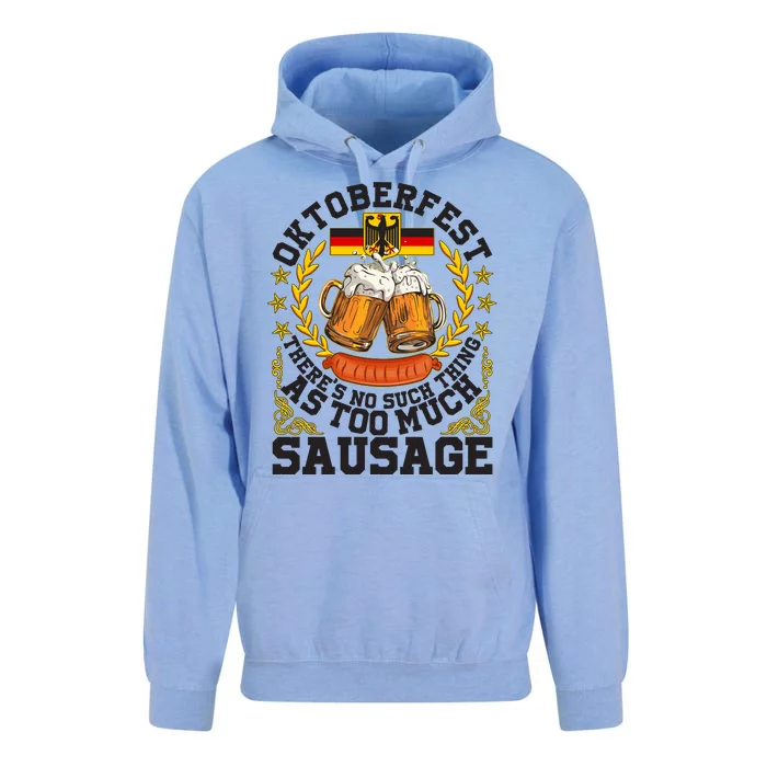 Oktoberfest There's No Such Thing As Too Much Sausage Unisex Surf Hoodie