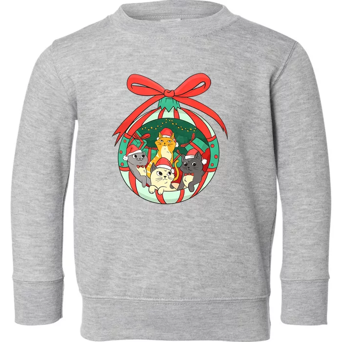 On The Naughty List And I Regret Nothing Cat Christmas Toddler Sweatshirt