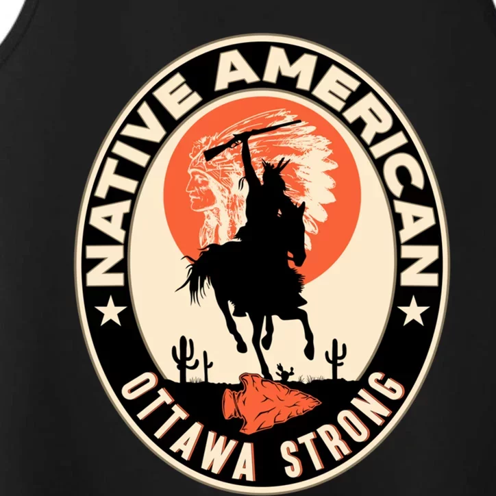 Ottawa Tribe Native American Pride Art Deco Logo Gift Performance Tank