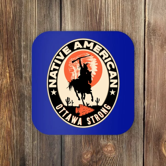 Ottawa Tribe Native American Pride Art Deco Logo Gift Coaster