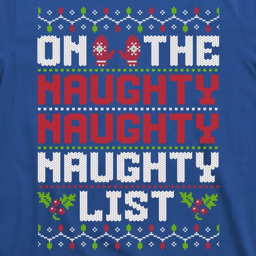 On The Naughty Naughty Naughty List Funny Christmas T-Shirt