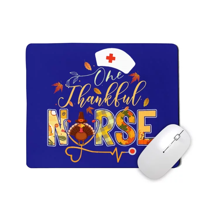 One Thankful Nurse Thanksgiving Turkey Day Nurse Gift Mousepad