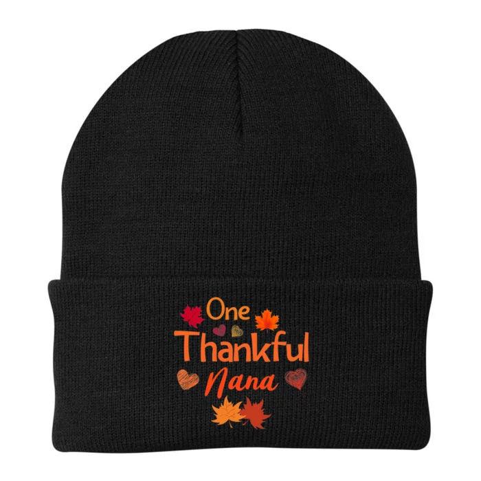 One Thankful Nana Thanksgiving Cute Fall Autumn Knit Cap Winter Beanie