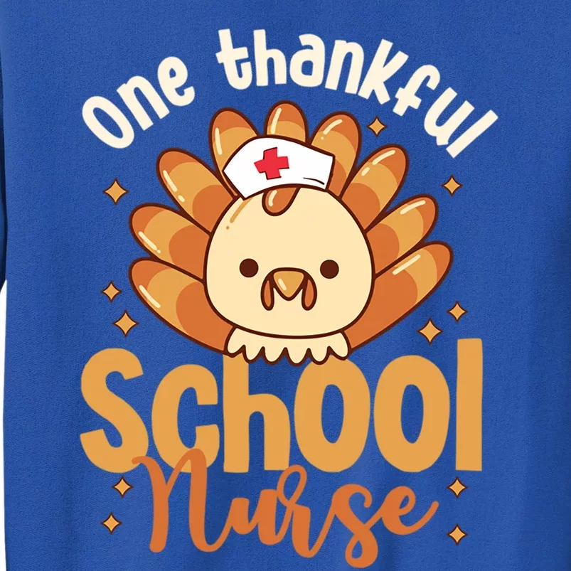 One Thankful Nurse Turkey Leopard Thanksgiving School Nurse Meaningful Gift Sweatshirt