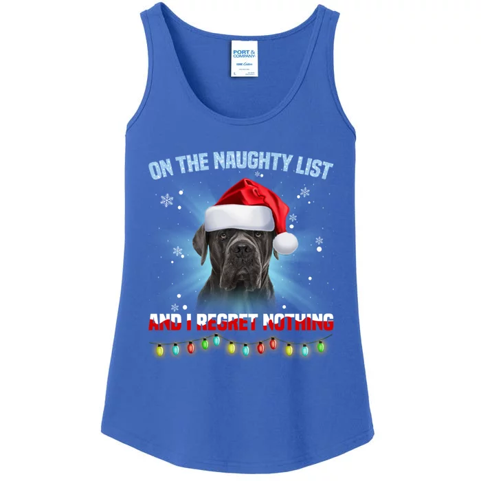 On The Naughty List And Cane Corso Santa Hat Christmas Cool Gift Ladies Essential Tank