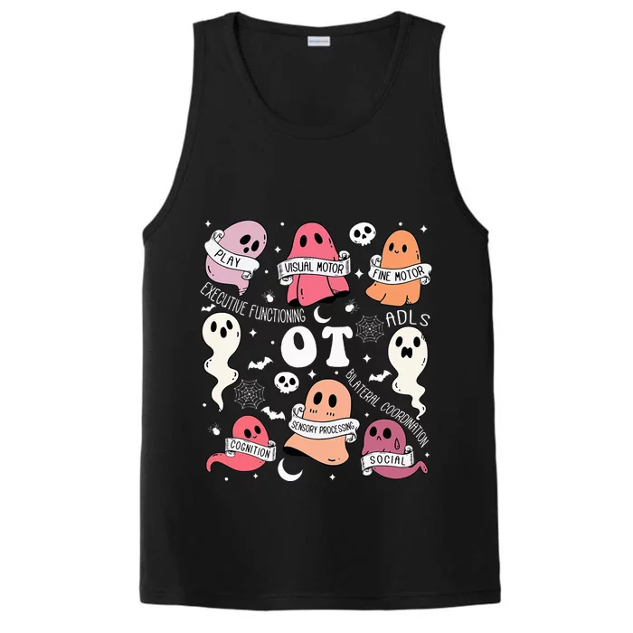 Occupational Therapy OT OTA Halloween Spooky Cute Ghosts Performance Tank