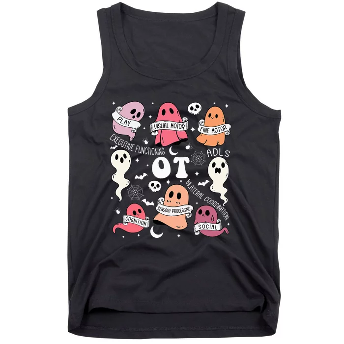 Occupational Therapy OT OTA Halloween Spooky Cute Ghosts Tank Top