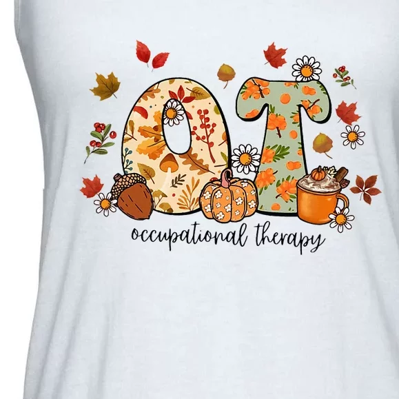 Occupational Therapy Ot Autumn Fall Special Education OTA Ladies Essential Flowy Tank