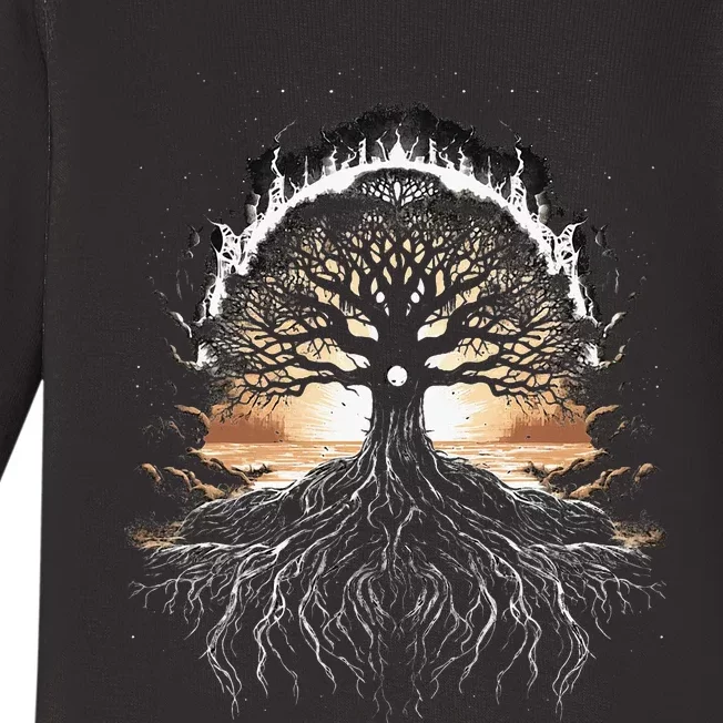 Odin Tree Of Life Viking Valhalla Pagan Baby Long Sleeve Bodysuit