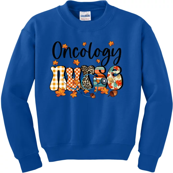 One Thankful Oncology Nurse Fall Thanksgiving Halloween Gift Kids Sweatshirt