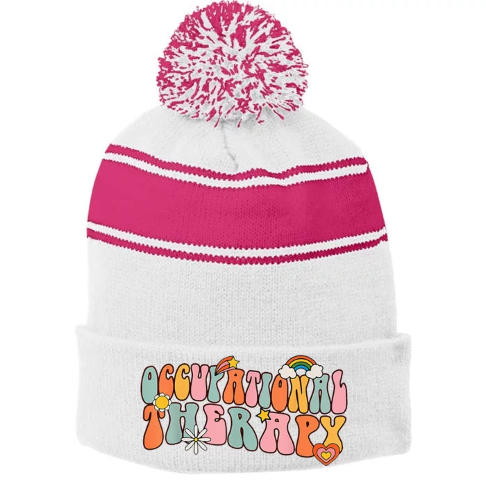 Occupational Therapy Occupational Therapis OT Stripe Pom Pom Beanie