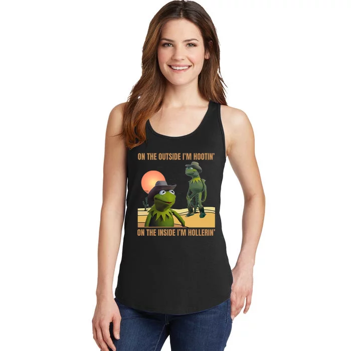 On The Outside IM Hootin’ On The Inside IM Hollerin’ Ladies Essential Tank