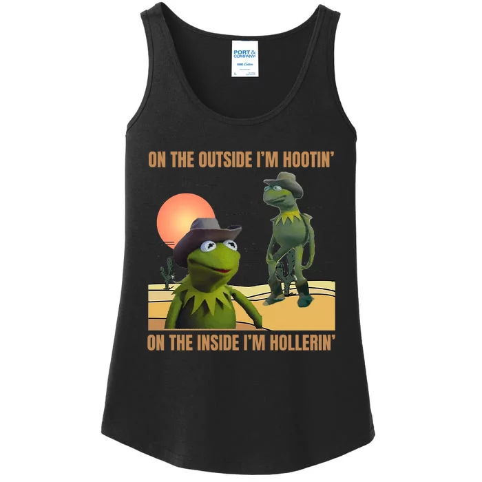 On The Outside IM Hootin’ On The Inside IM Hollerin’ Ladies Essential Tank