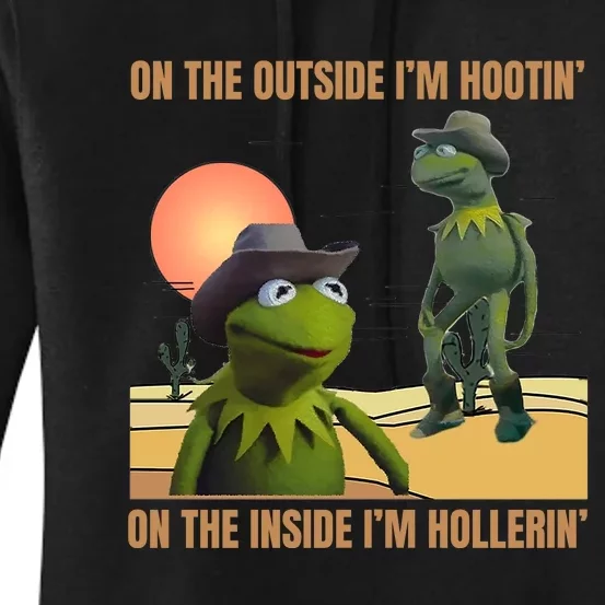 On The Outside IM Hootin’ On The Inside IM Hollerin’ Women's Pullover Hoodie