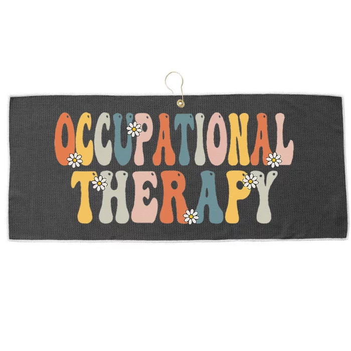 Occupational Therapy OT Therapist OT Month Groovy Retro Large Microfiber Waffle Golf Towel